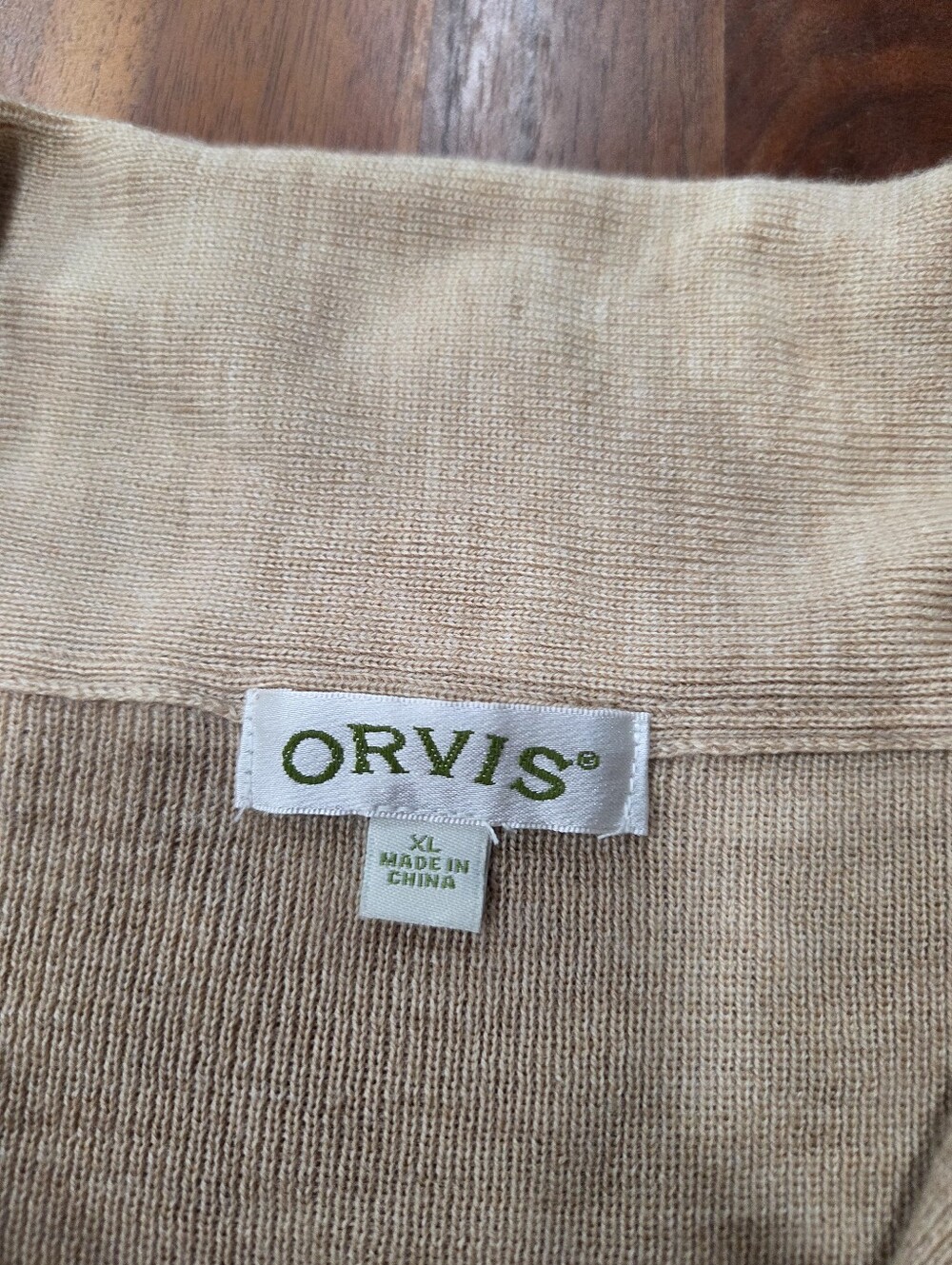 Orvis Beige Open Long Line Wool Cardigan Sweater Pockets  Size XL - Picture 6 of 9